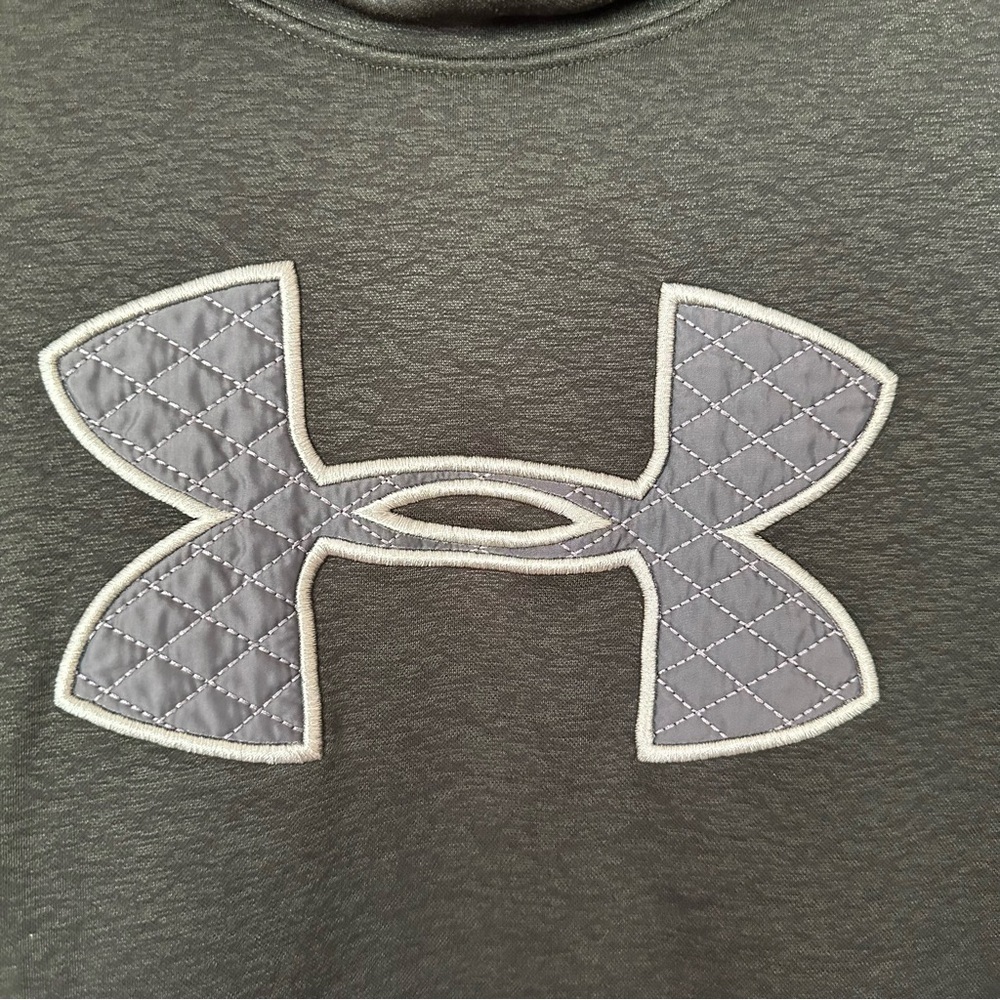 Under Armour Men M Hoodie Dark Hunter Green quilted Grey X Active Athleisure - Picture 2 of 4